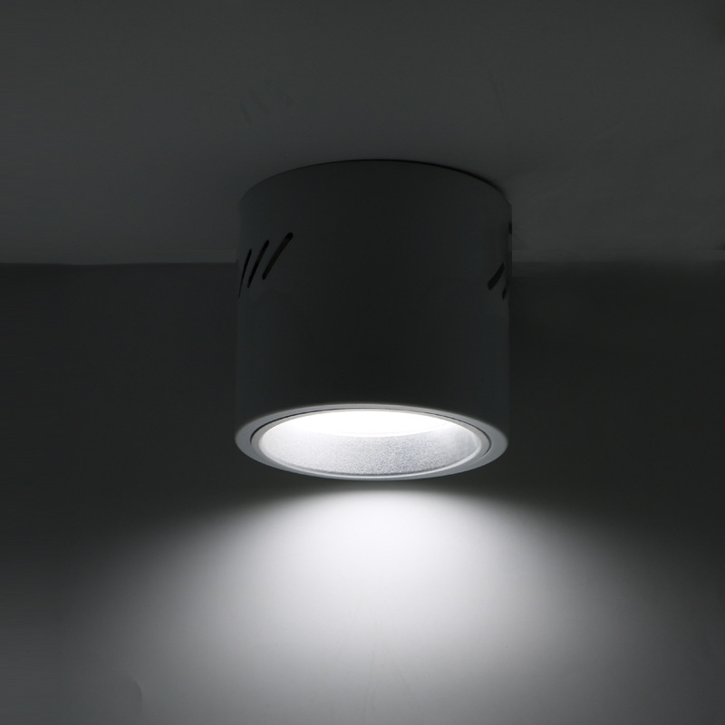 led过道商用开孔吸顶吊线客厅明装圆形8寸筒灯