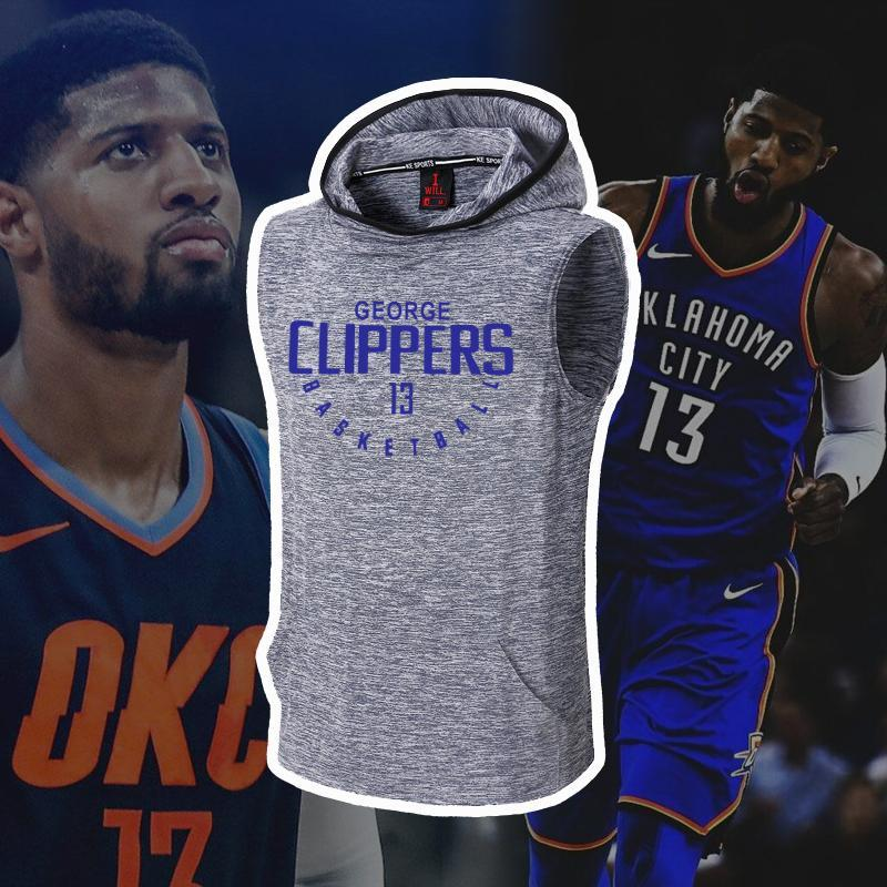 nba背心坎肩运动训练出场保罗乔治快船健身卫衣卫衣