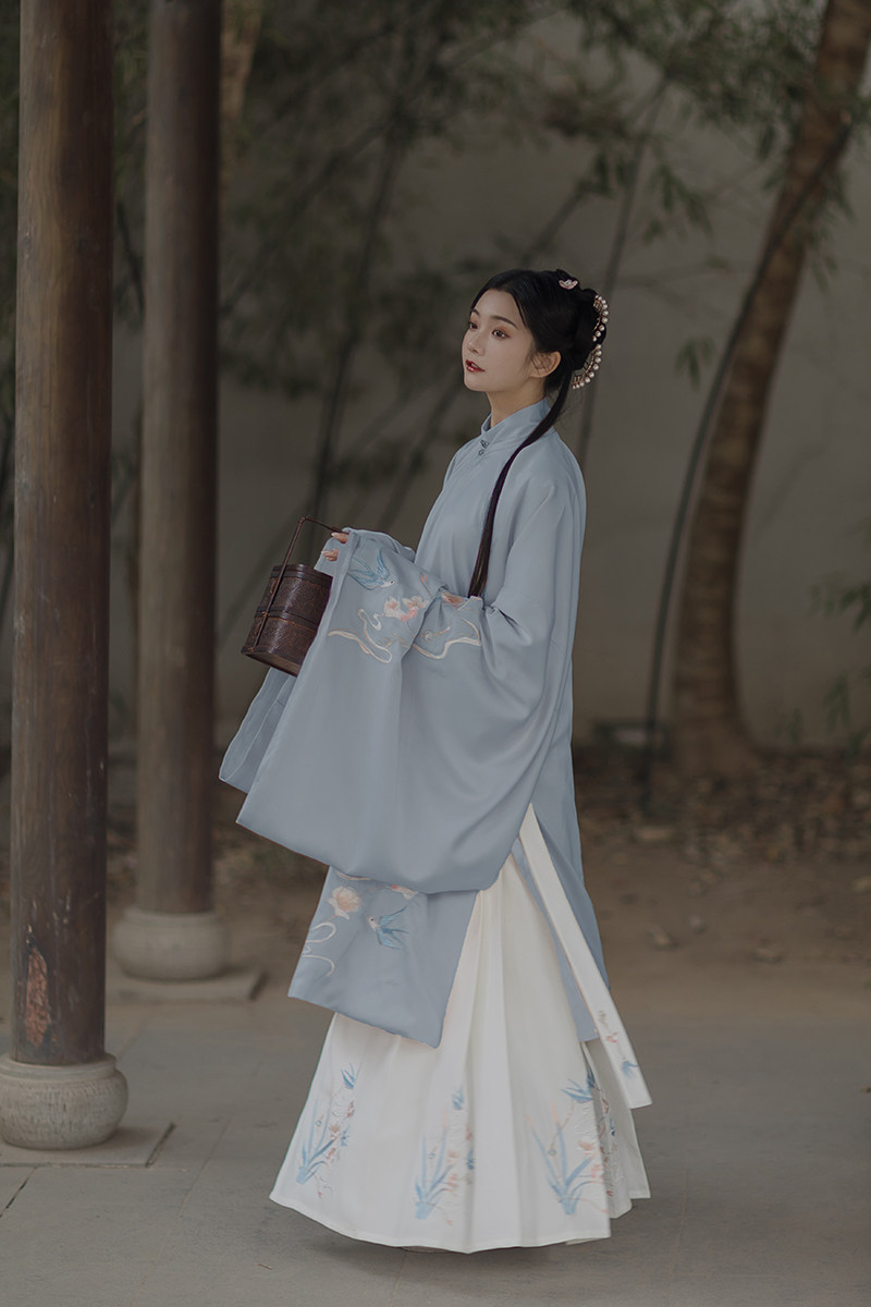 衣锦江南如梦原创汉服明制立领长衫45米摆马民族服装