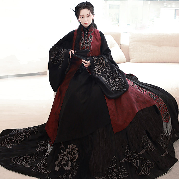 衔泥小筑黑金女王正品原创明制汉服女汉服