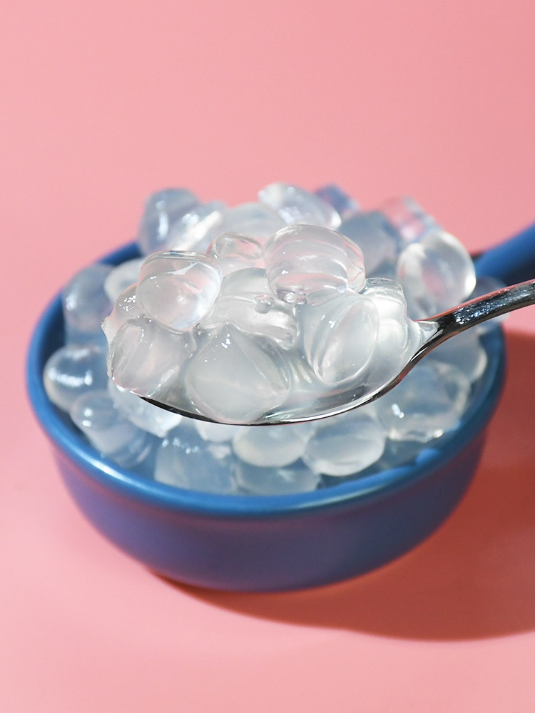 寒天原味晶球免煮即食珍珠豆蒟蒻果冻魔圆奶茶店水果奶茶专用水晶