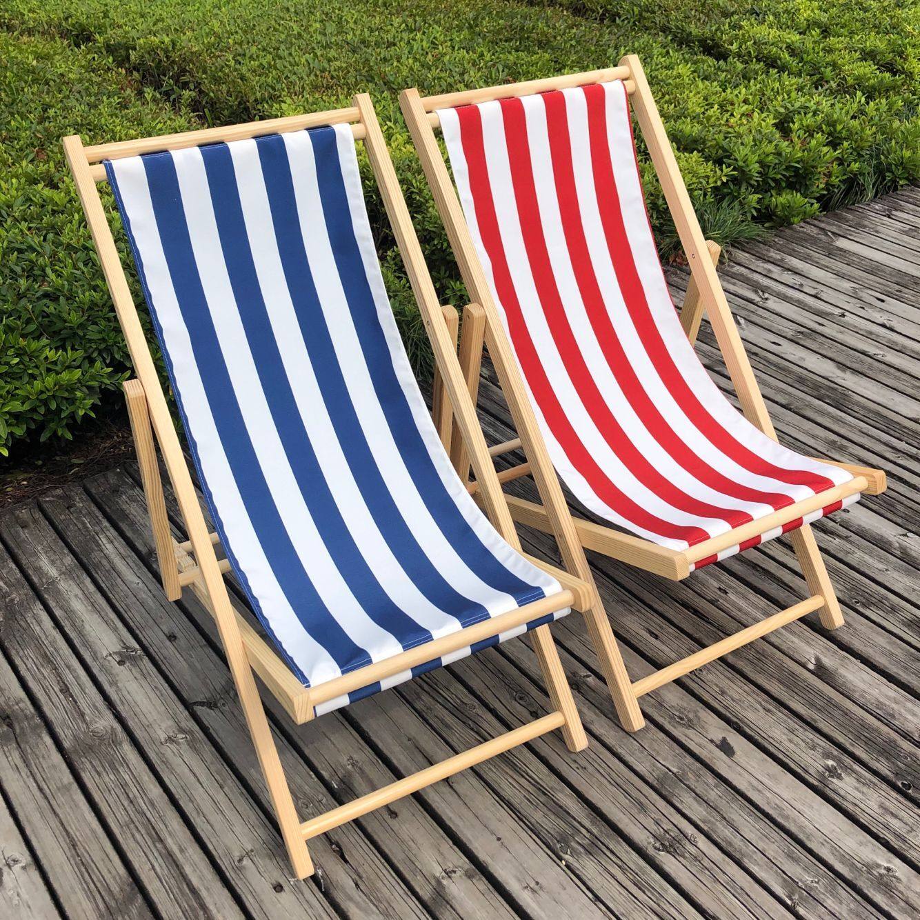 实木沙滩椅木质躺椅折叠牛津帆布午休便携陪护折叠椅