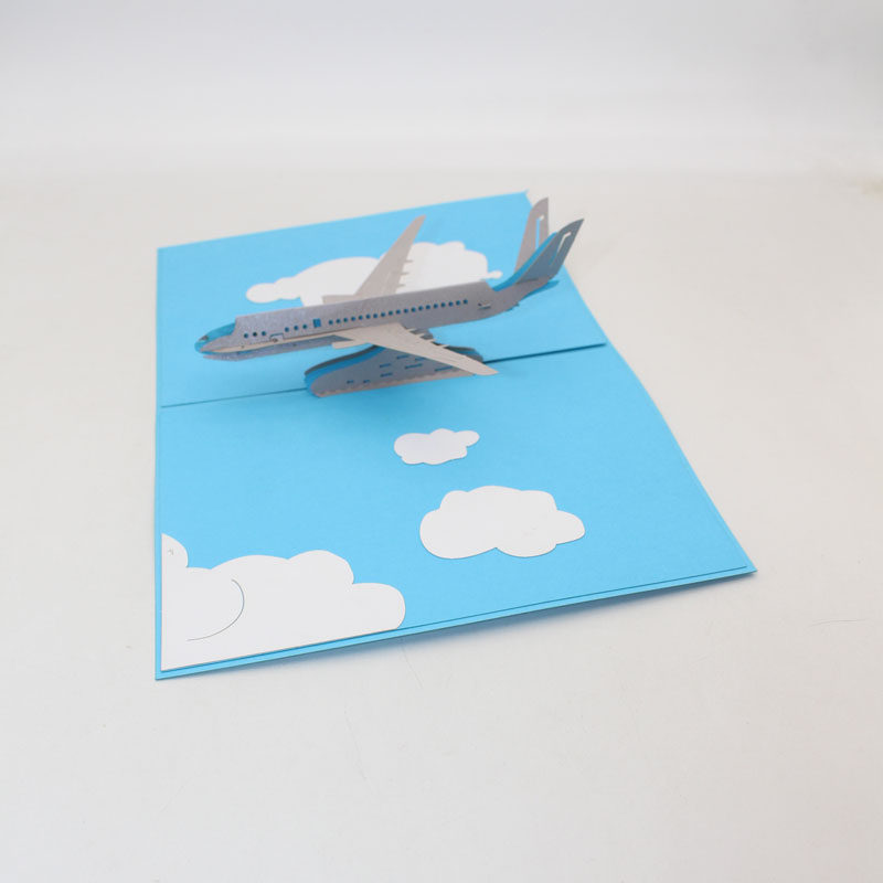 新款创意飞机模型送男女朋友旅游景区纪念品3d立体贺卡