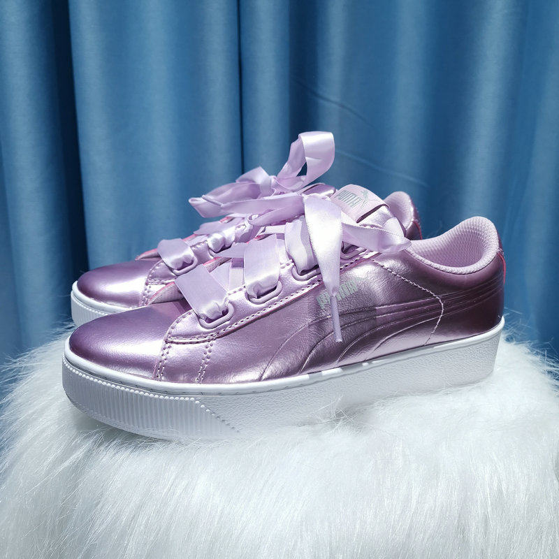 puma彪马板鞋女子亮厚底蝴蝶结丝带复古经典休闲鞋板鞋