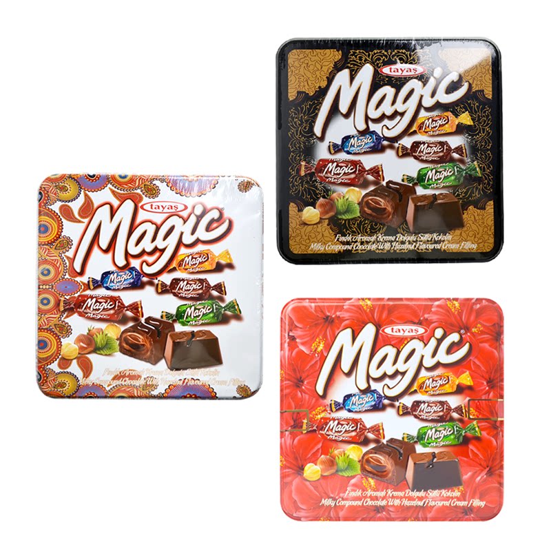 土耳其塔雅丝tayas榛子夹心巧克力700gmagic铁盒盒装送礼夹心巧克力