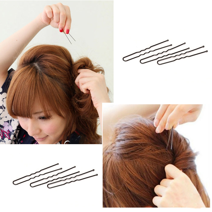 20个发夹u型夹刘海隐形盘发卡子u形夹子黑色u插针一字夹影楼发饰 - 欣