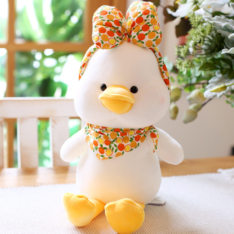 可爱美丽鸭公仔网红加油毛绒玩具小鸭子抱枕玩偶鸭子毛绒