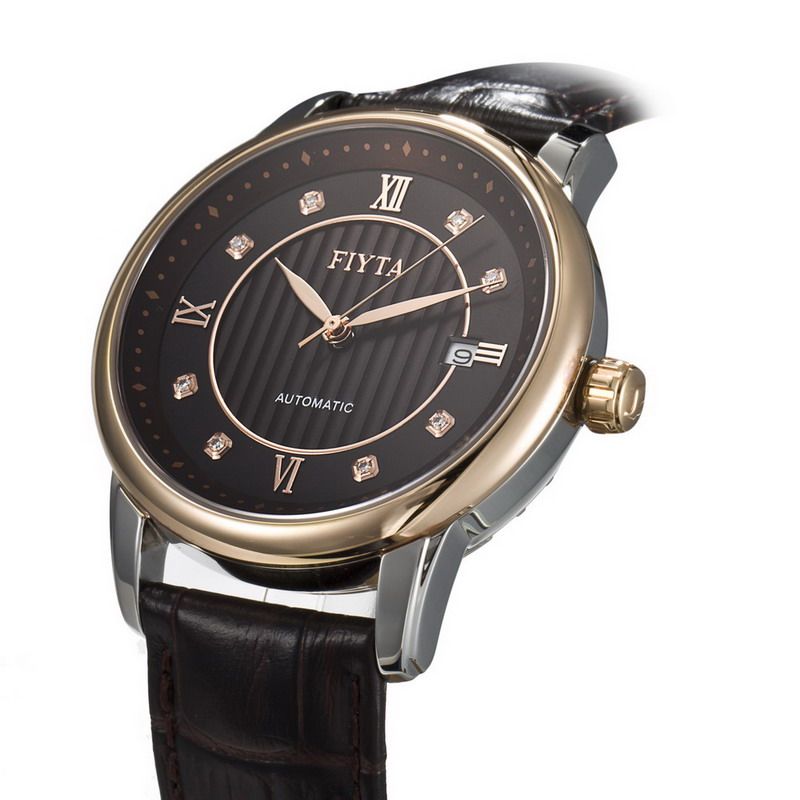 正品飞亚达男士手表镀金天然真钻自动自动机机械表国产腕表