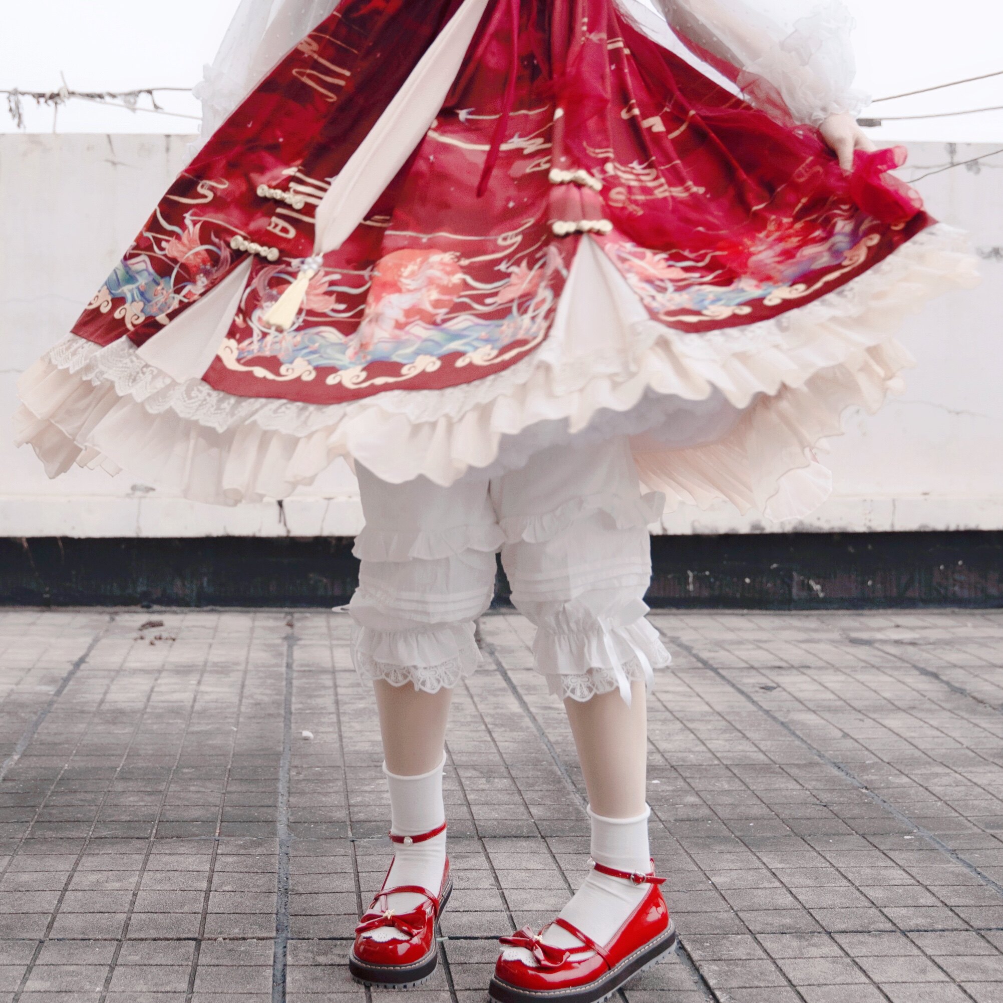 lolita冬季可爱毛绒保暖灯笼裤甜美舒适加绒加厚打底裤