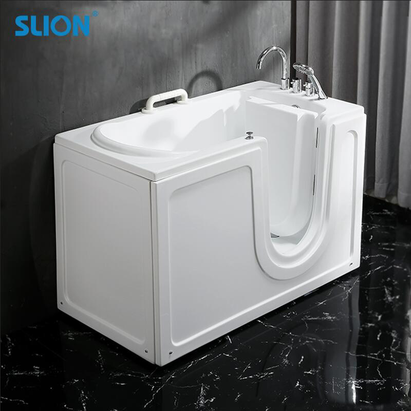 狮林坐泡式老年人浴缸无障碍侧开门老人浴缸残疾人浴盆带门家用