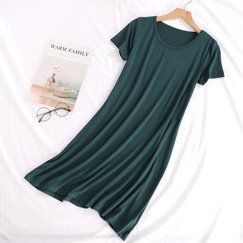 ຊຸດນອນສໍາລັບແມ່ຍິງພາກຮຽນ spring ແລະ summer 2024 nightgown ຍາວ modal ຂະຫນາດໃຫຍ່ຂະຫນາດໃຫຍ່ວ່າງ elastic bottoming ເຄື່ອງນຸ່ງຫົ່ມນອກໃສ່ເຮືອນ