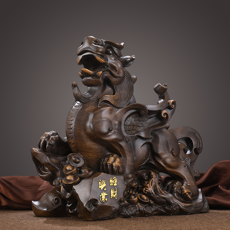 旺财纳福貔貅摆件家居客厅装饰品招财镇宅辟邪皮摆件