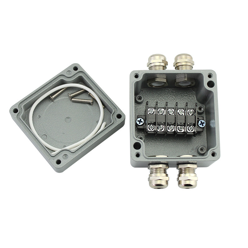 户外防水接线盒金属防爆铸铝端子盒电缆过线盒按钮开关盒铝合金盒