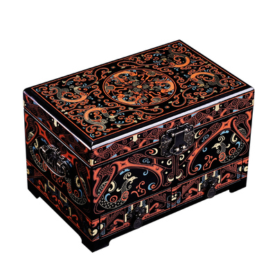 古风汉纹漆器古典大容量宝盒木质盒中国风精致礼盒首饰盒