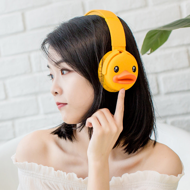 华为手机电脑音乐游戏通用女生款可爱卡通学生儿童耳麦有线女士潮牌