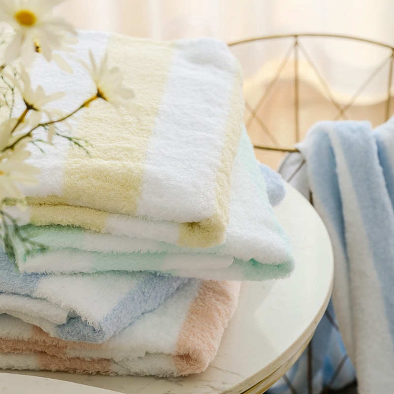 2条装uchino内野条纹纯棉浴巾成人男女情侣全棉洗澡吸水大毛巾