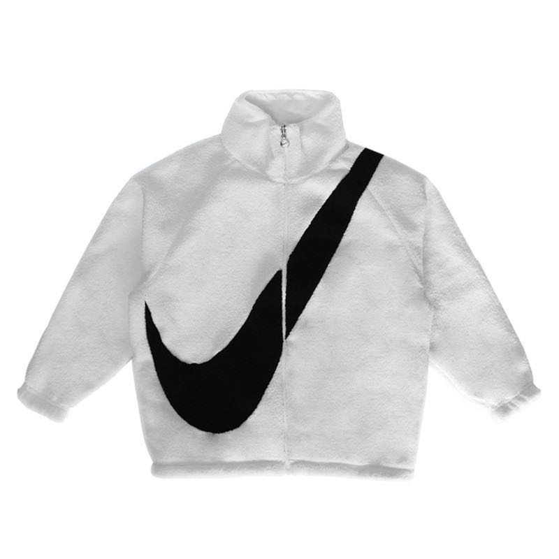 耐克nike大勾logo双面羊羔摇粒绒棉服夹克外套运动茄克