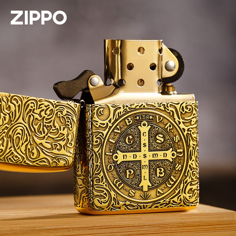 zippo打火机官方原装正品蚊版黄铜盔甲康斯坦丁竹zippo