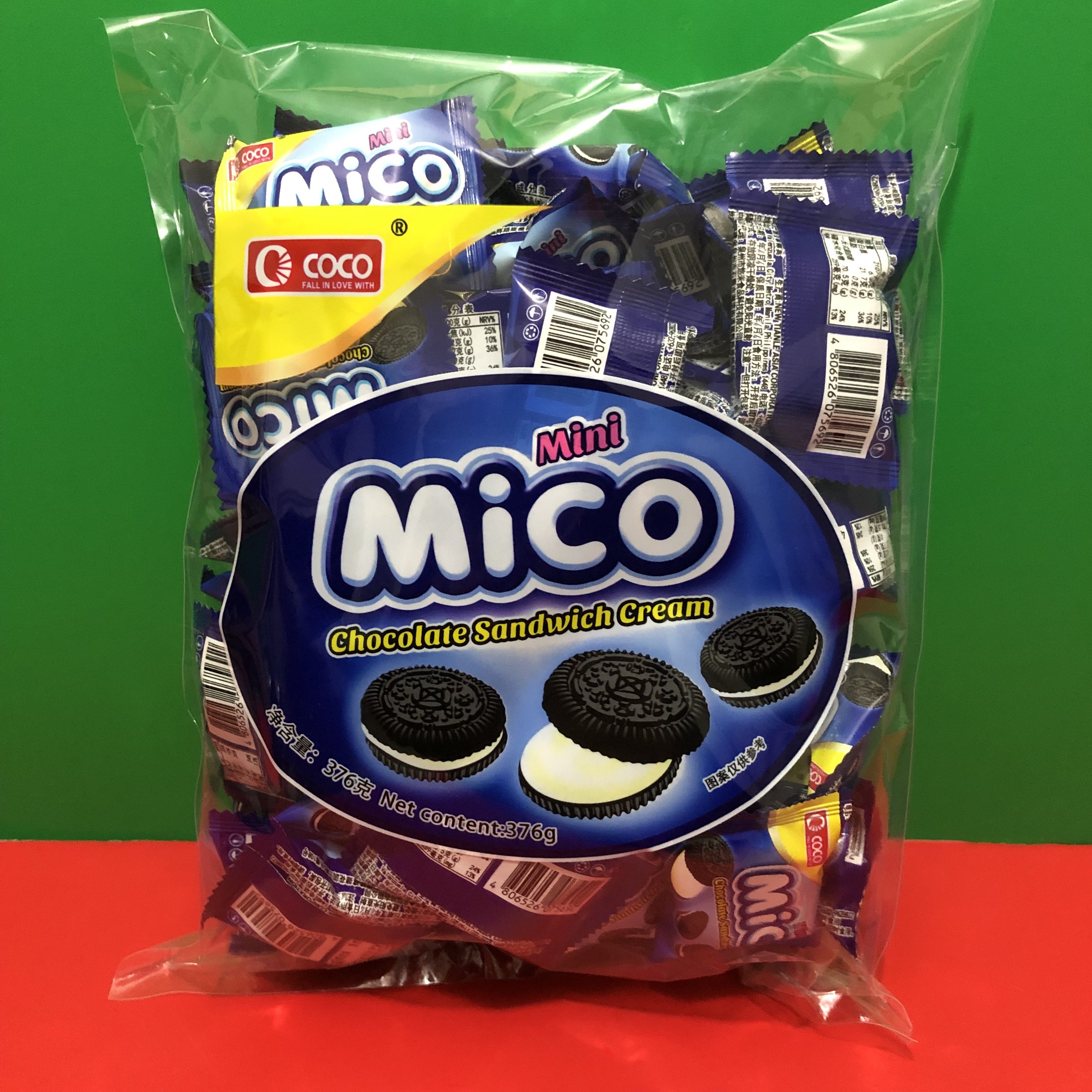 菲律宾mico迷你mimi柠檬/奶油味夹心小黑饼干376克 似奥利奥饼干