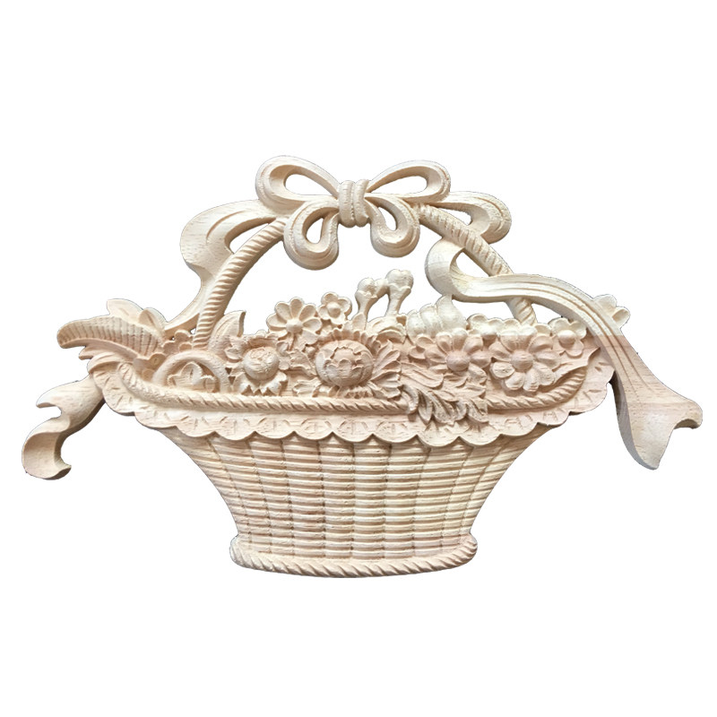 木雕雕花欧式实木装饰心花花篮梅兰竹菊雕刻东阳木雕