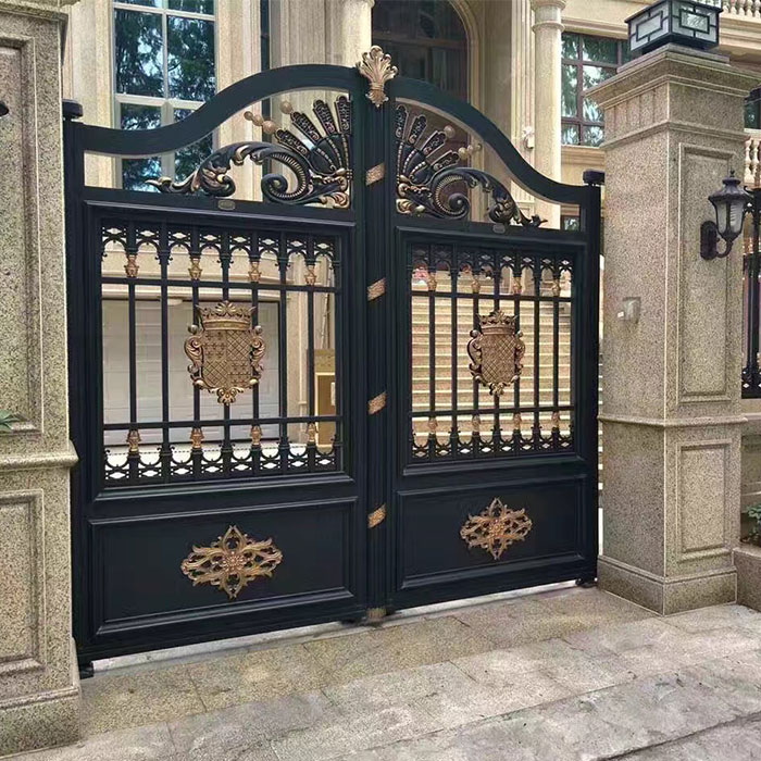 欧式别墅大门铝合金庭院门铝艺大门对开门厂房平移门乡村院墙大门