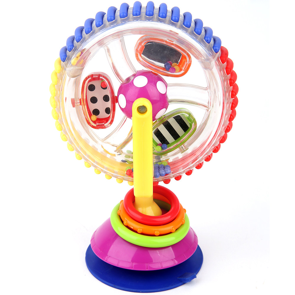 包邮婴幼儿喂饭神器旋转摩天轮宝宝风车餐椅推车摇铃