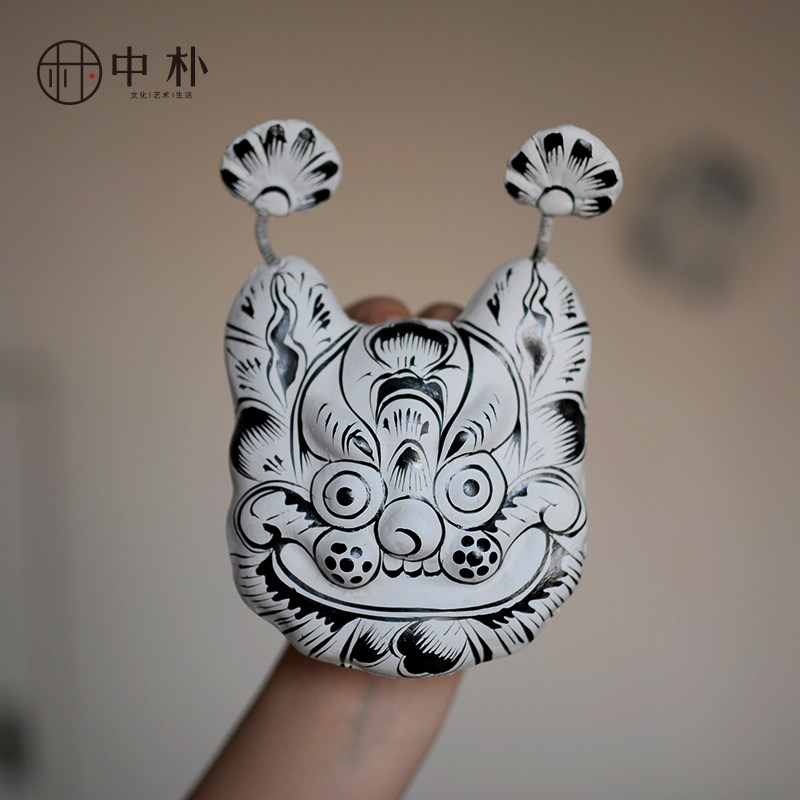 泥塑中朴定制礼品凤翔彩绘挂虎民俗装饰品出国泥人