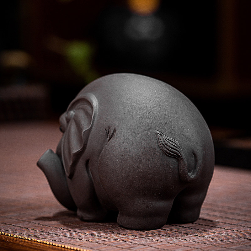 茗客大象一对紫砂可养招财茶具茶桌茶宠摆件茶宠摆件