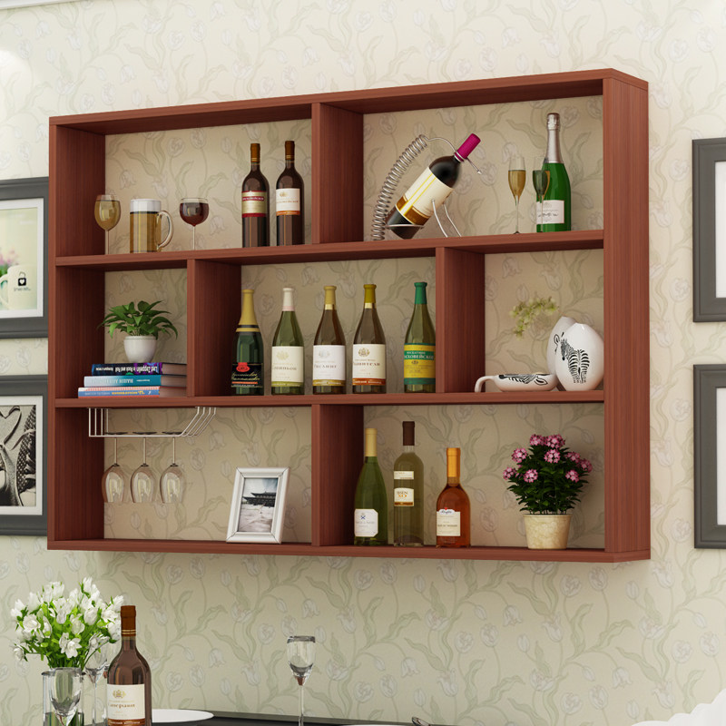 简约现代挂壁酒柜餐厅饭店墙上装饰吧台红酒吊柜