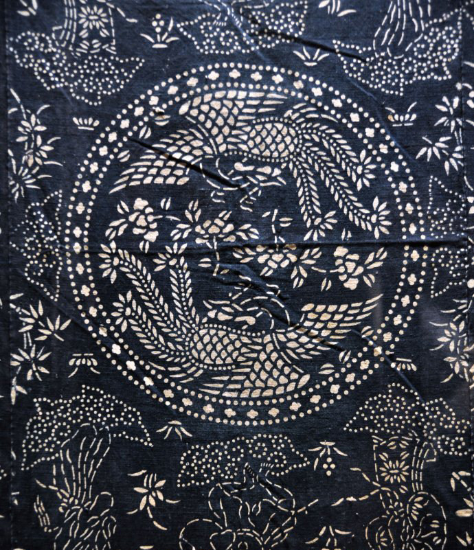 草木物染传统蓝印印花布斑布印染型染灰精简试验蜡染印染