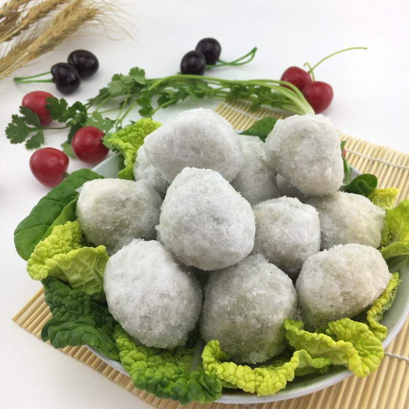 1斤寿县特产手工水晶猪肉肉丸鸡汤贡圆馍馍汤圆