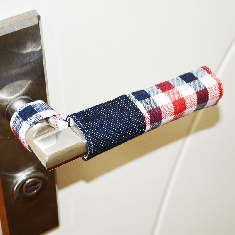 防静电门把手套简约田园防撞布艺门拉手扶手保护套门把手套