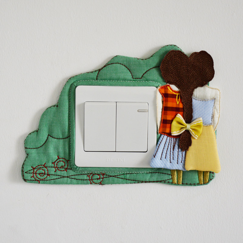 开关保护套新品布艺墙贴插座韩式防尘开关套