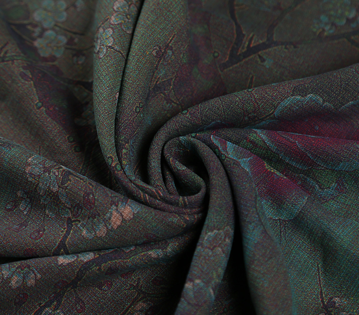 古今丝绸新品蓝雅印花真丝重磅绢丝香云纱布海绵垫