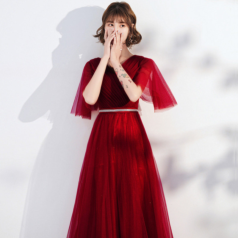 大合唱团演出服晚礼服连衣裙女主持人服装成人长裙礼服女简单大方