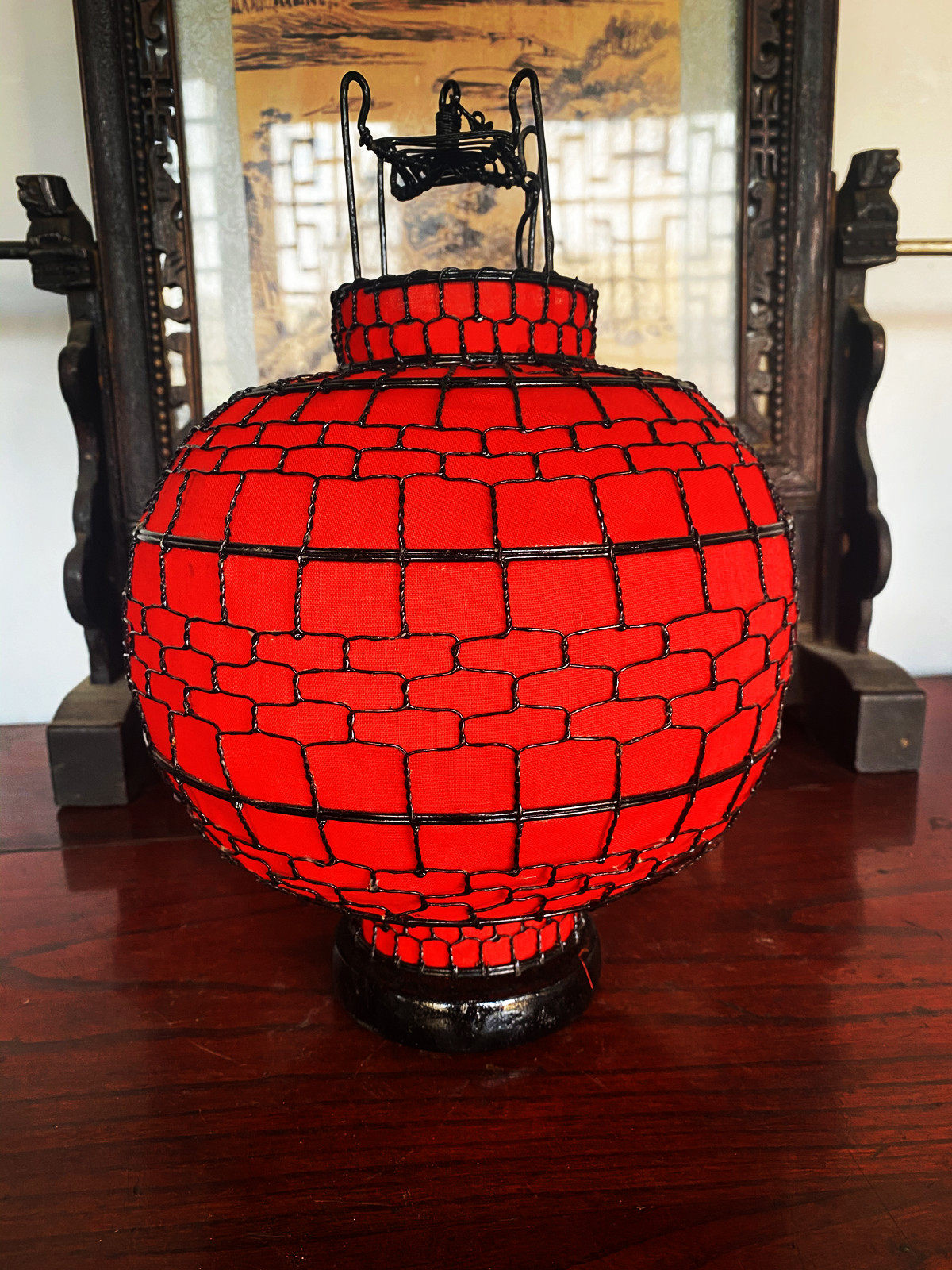 古典球圆手工编织铁丝灯笼非遗文化酒店客栈灯笼