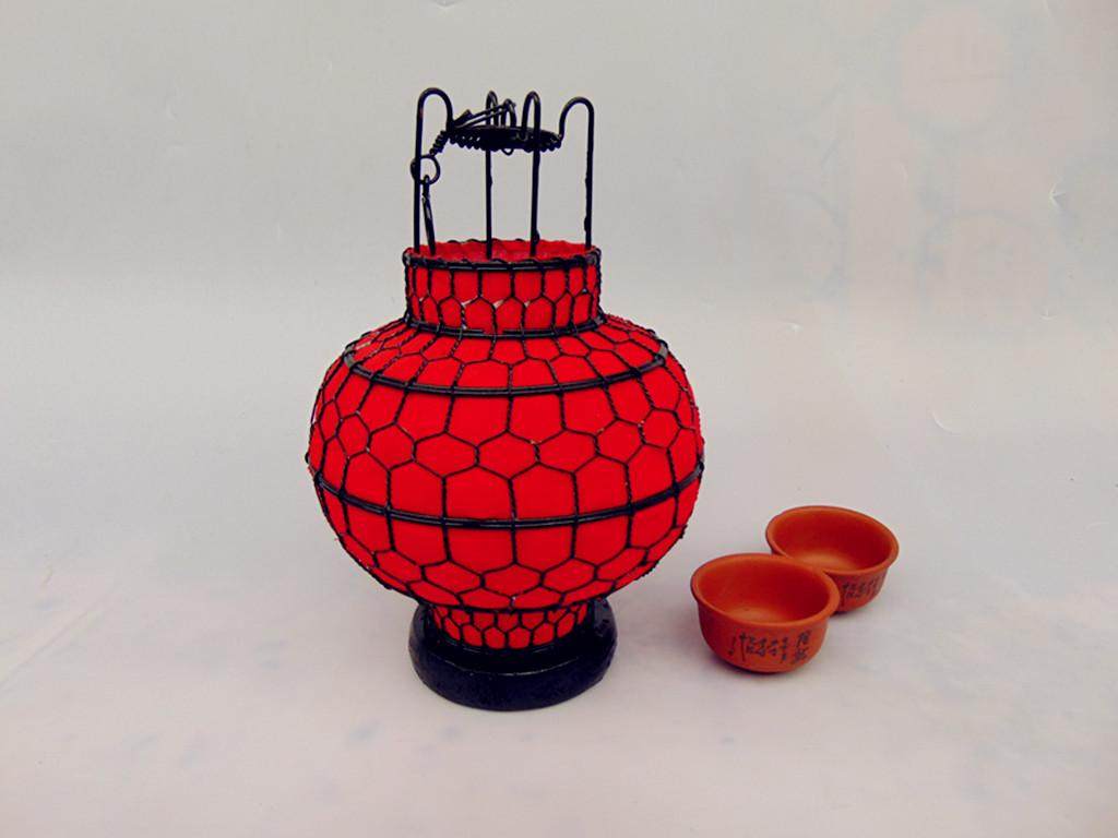 手工编织铁丝仿古大红红灯笼客栈酒店茶馆开店灯笼