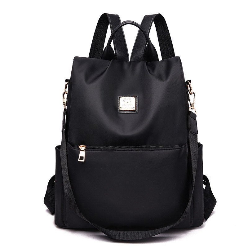 双肩包女2019新款时尚韩版百搭牛津帆布防盗女士印花休闲旅行背包