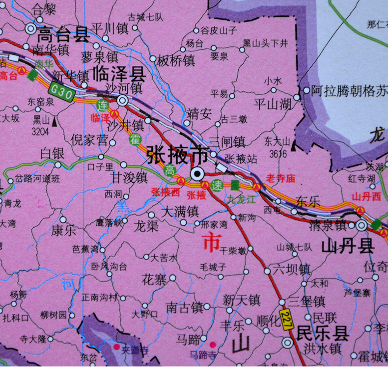 甘肃省地图贴图2019年新版高清防水正版 办公家庭学习