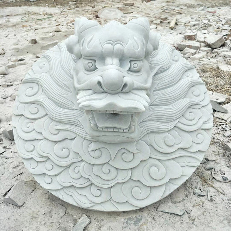 水龙头石雕喷水青石喷泉壁挂出水兽头庭院鱼池石雕