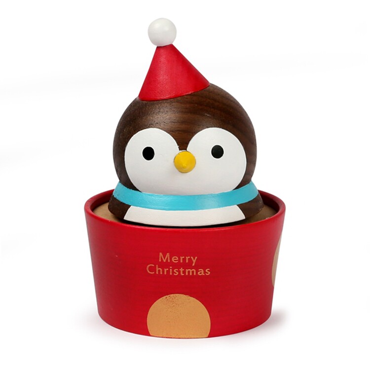 jeancard木质企鹅杯子蛋糕音乐盒卡通治愈八音盒儿童音乐盒
