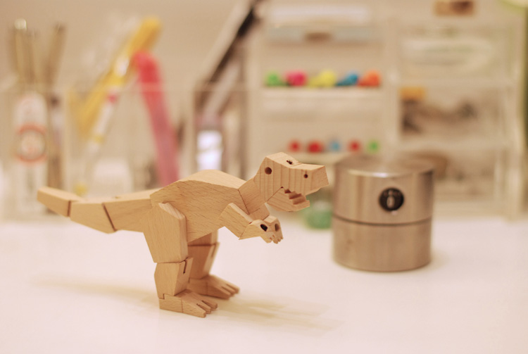 bamloff班门乐府侏罗纪世界恐龙木质玩具霸王龙摆件儿童建构