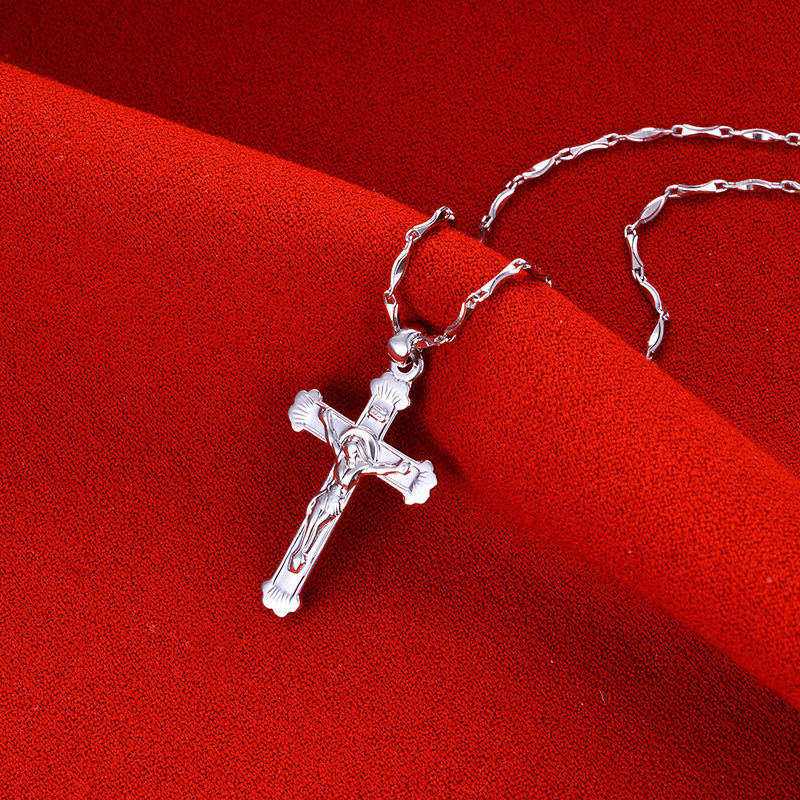 源盛福新新款pt950精品十字架铂金吊坠正品女款颈饰