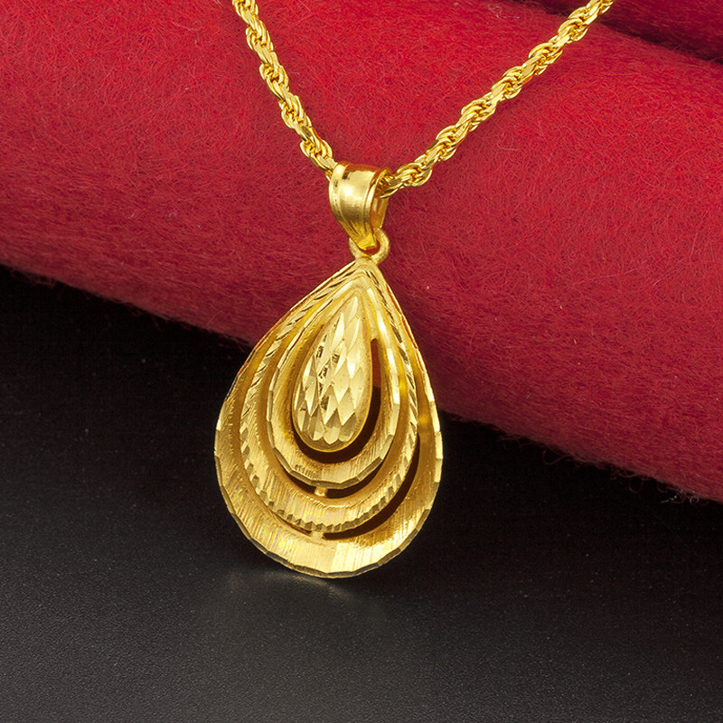 新品源盛足金精品时尚凤尾黄金吊坠24k女款颈饰