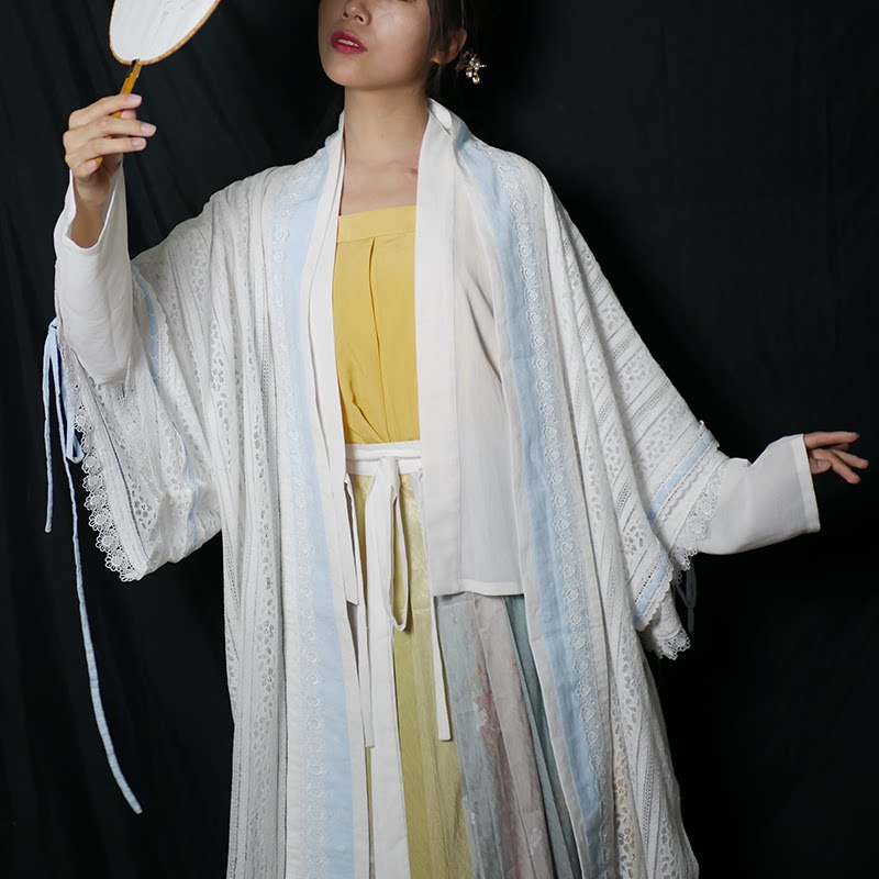 嫘裳阁春夏原创汉元素改良宋制日常蕾丝长干寺半袖汉服