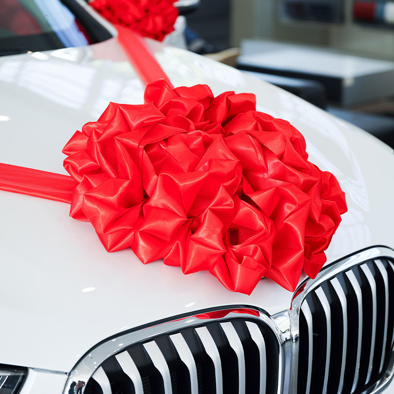 大红花球汽车新车交车大红花剪彩开业庆典结婚陪嫁装饰婚车红绣球