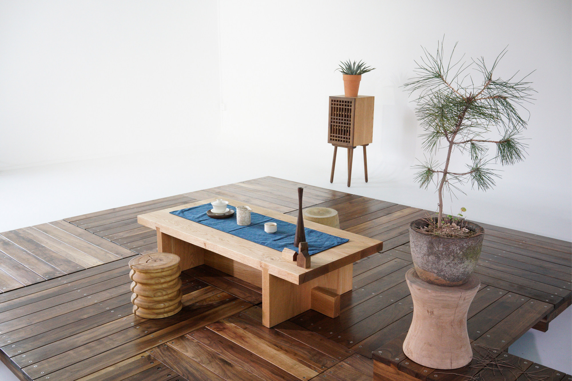 mumo木墨地台简约日式红橡胡桃实木榻榻米飘窗炕几