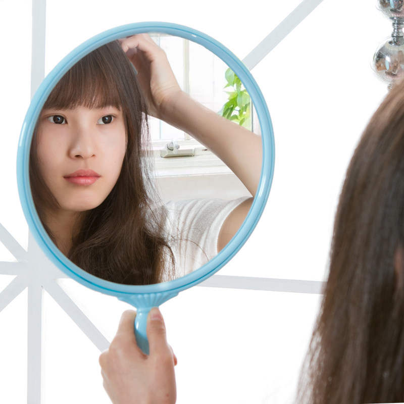 包邮理发店后视镜手拿镜子手柄圆镜牙科专用镜子美容院手持化妆镜