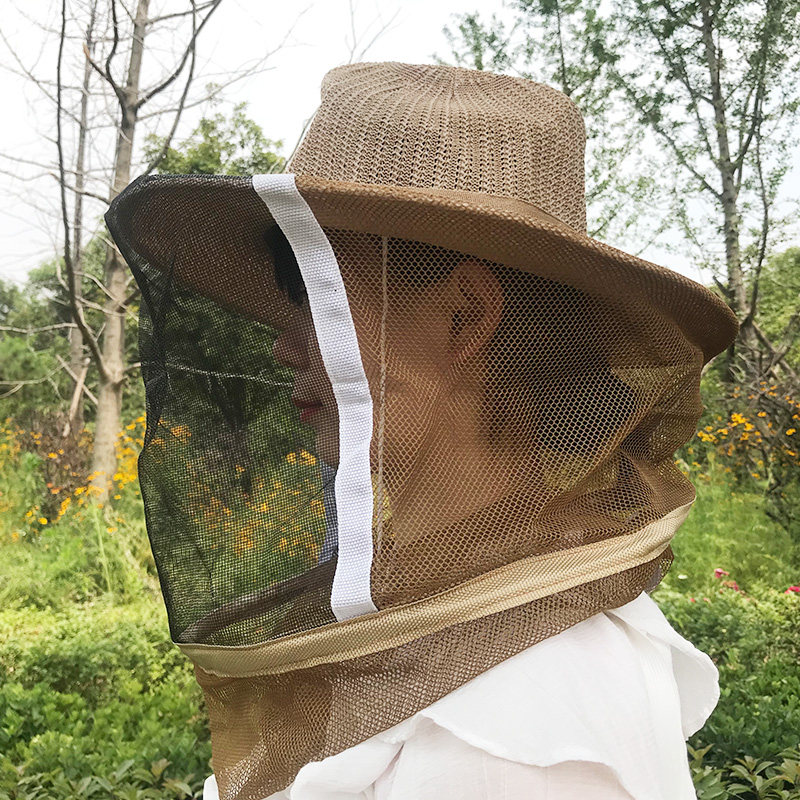 养蜂牛仔防蜂透气型防护服防火面网蜜蜂帽防蜂罩蜂蜜糖