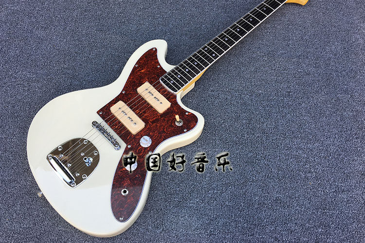 音乐美洲豹jaguar款电吉他白色琴身双双拾音器定制吉他电吉他
